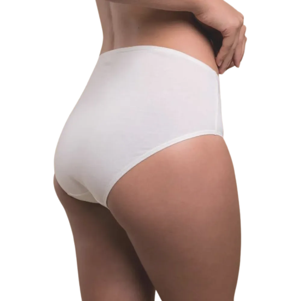 100% Organic Cotton Women's Latex Free Panties - Waist Briefs - 2 Pack