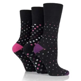 3 Pairs Non Binding Socks for Women in Multi Dots