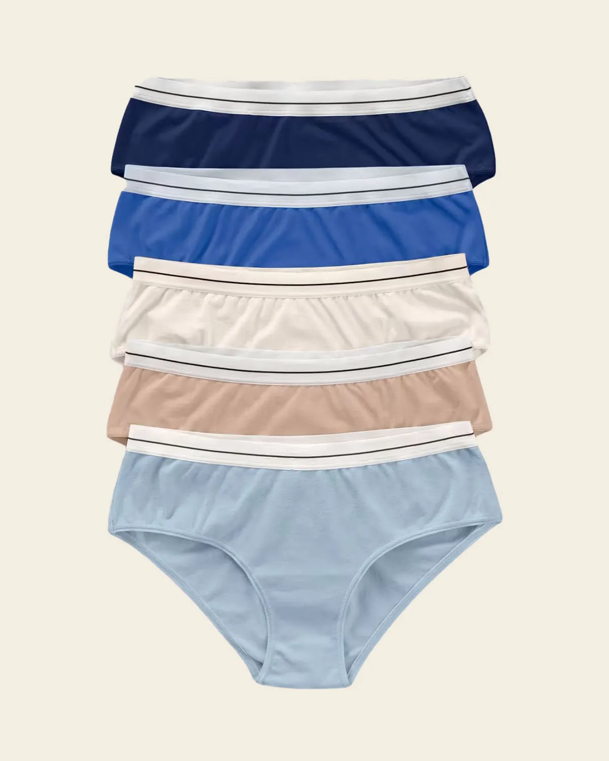 5-Pack Cotton Blend Hipster Panties