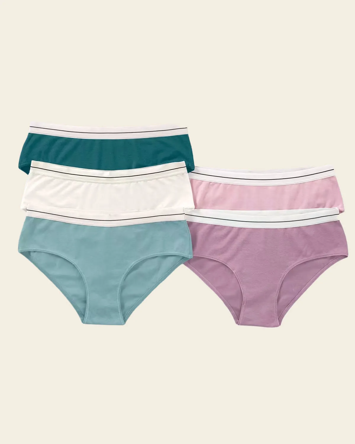 5-Pack Cotton Blend Hipster Panties