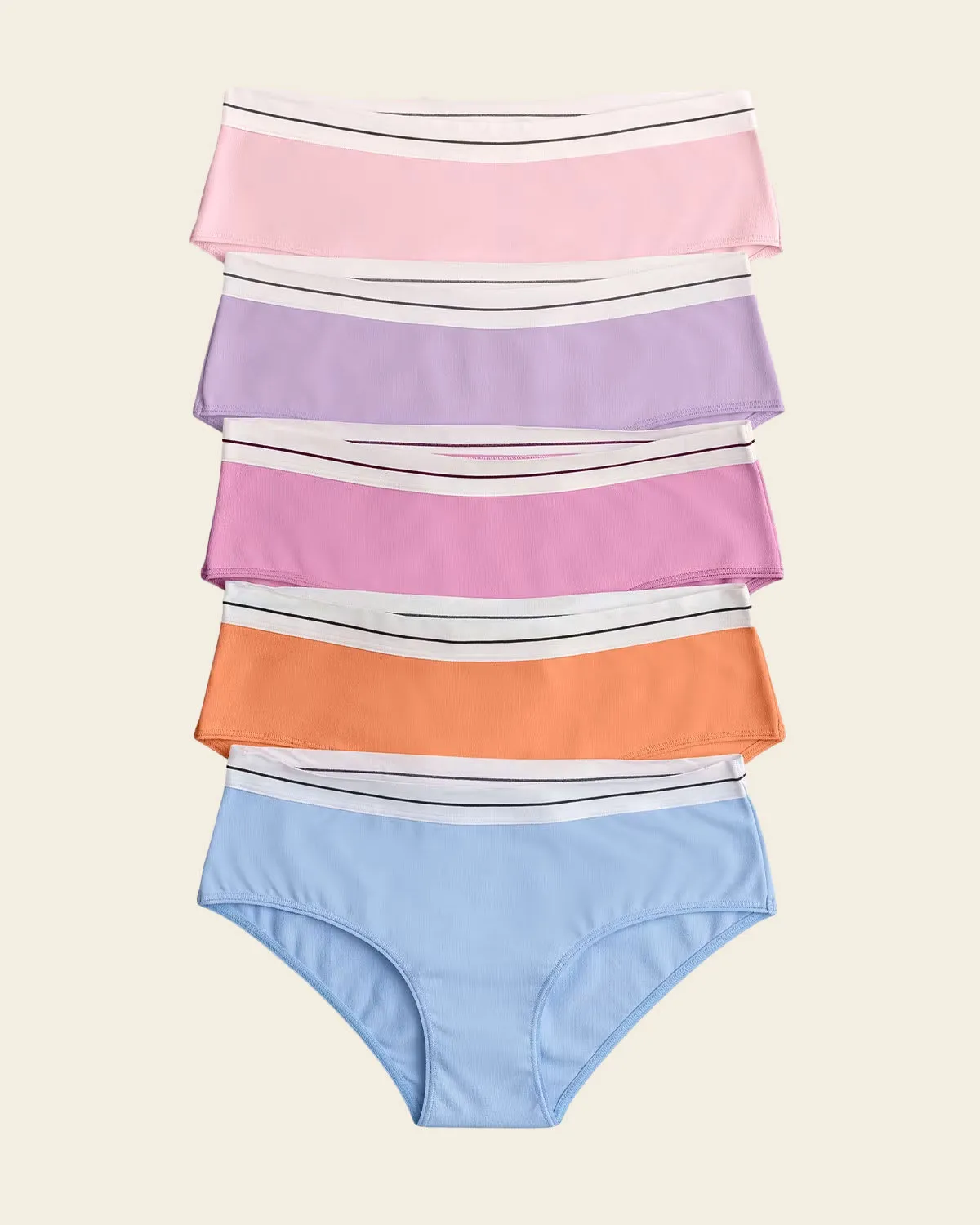 5-Pack Cotton Blend Hipster Panties