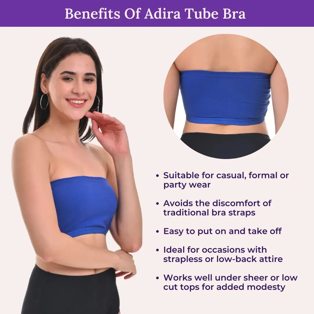 Bandeau/Tube Bra For Women | Strapless Bra | Silicone Anti-Slip Band | Triple Layer Front Panel | Conceals Visibility Of Nipples | Pack Of 3