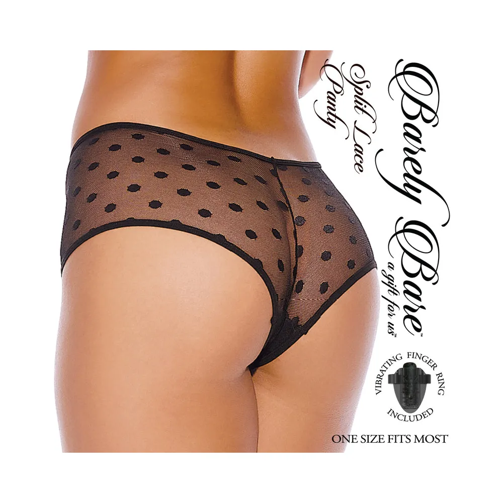 Barely B Split Lace Panty O/s Black