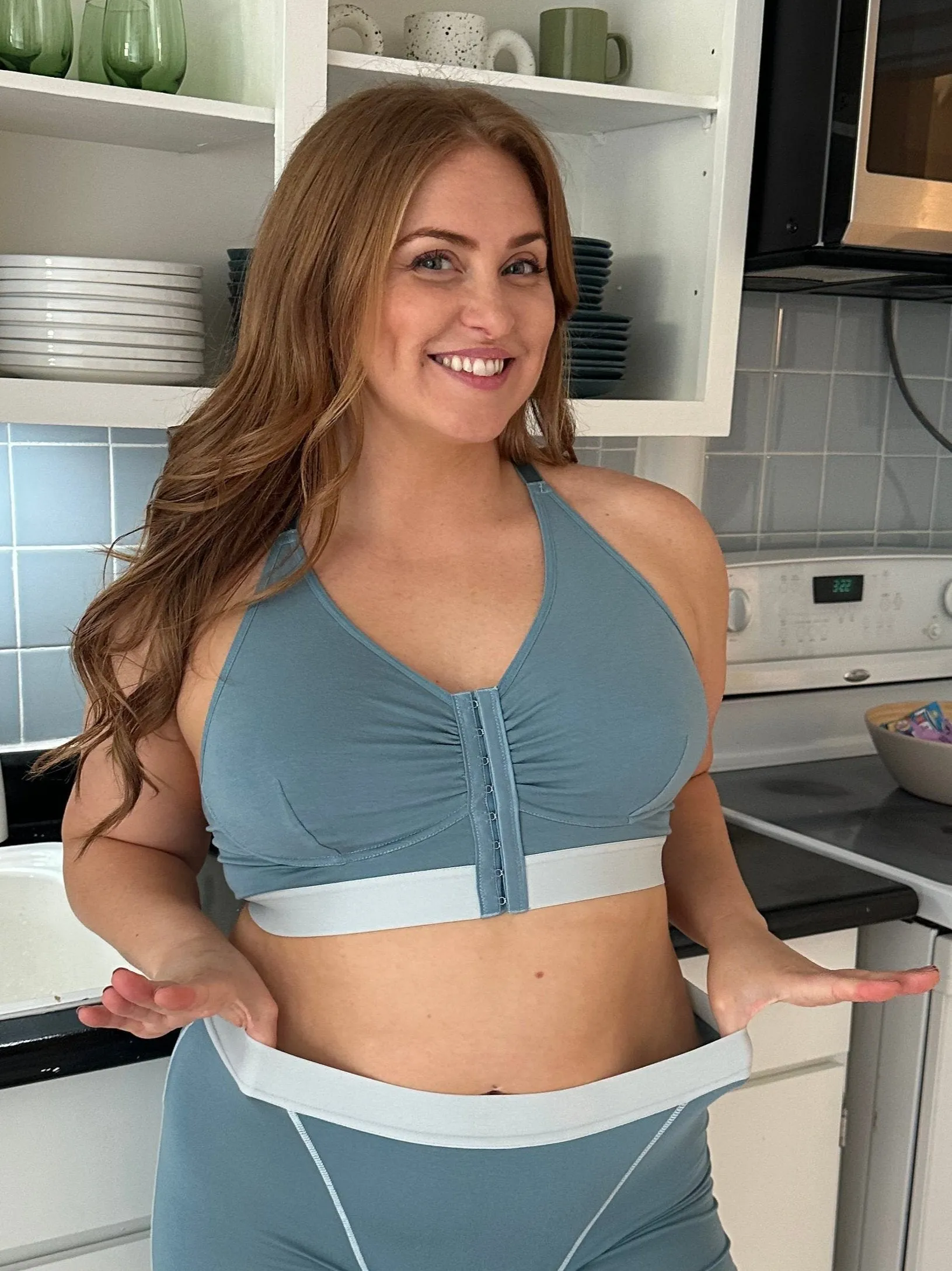 BeChill™  Compression Front Closure Blue Bralette