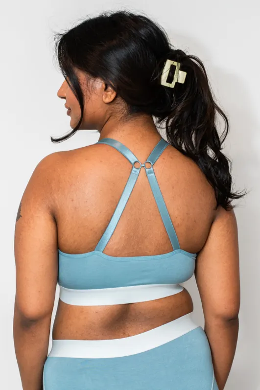 BeChill™  Compression Front Closure Blue Bralette