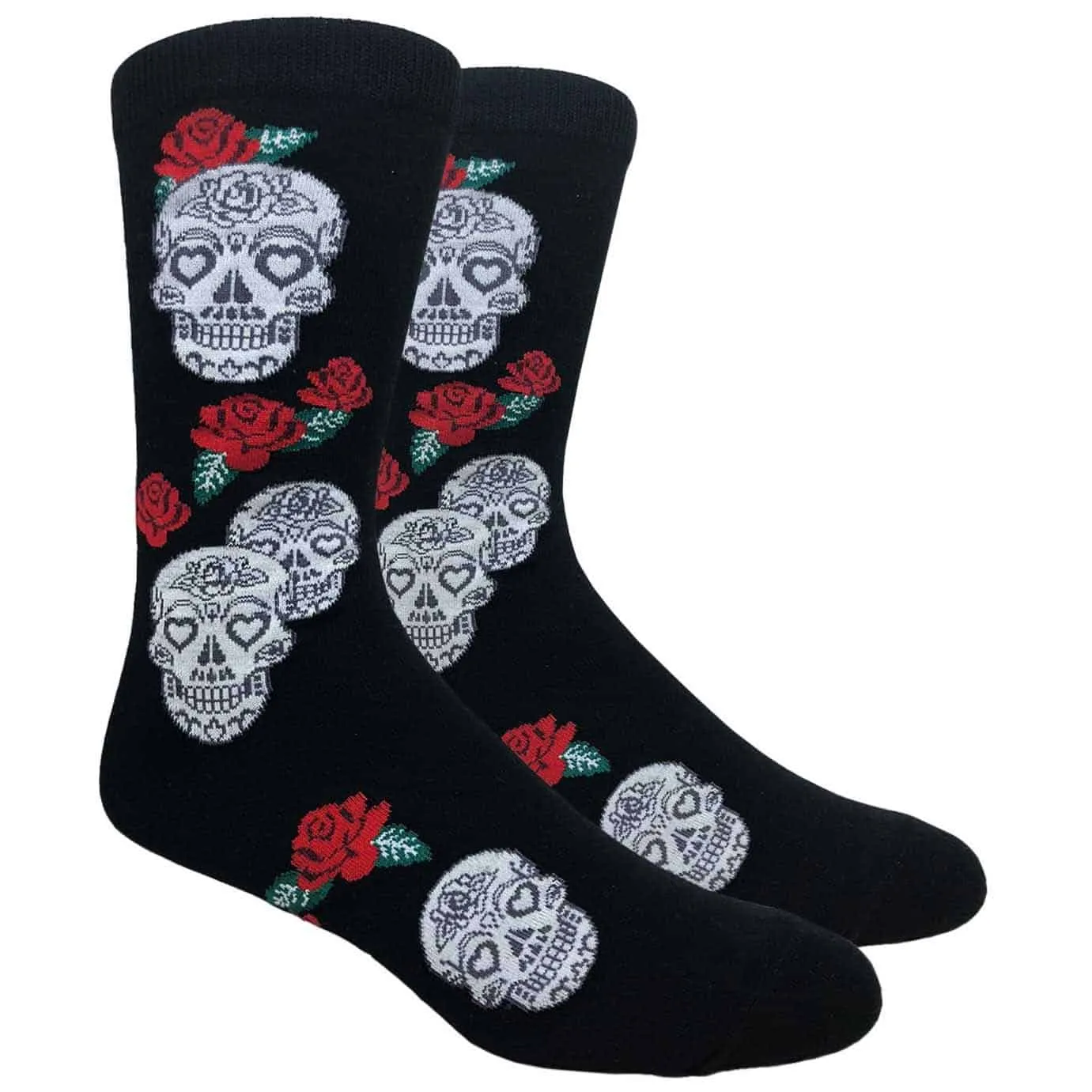 Black Sugar Roses Crew Socks