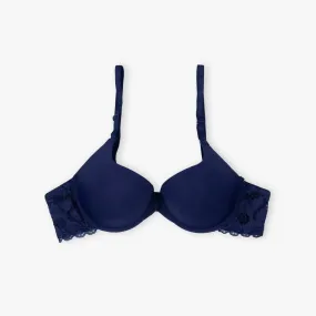 Blue European Imported Sugar Lacy Bra