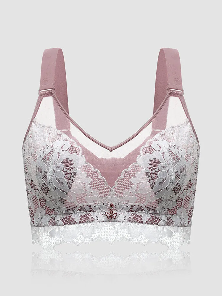 Breathable Lace Rabbit Ear Minimizer Bras