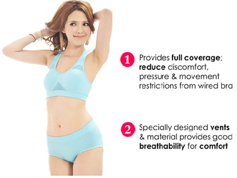 Breathable Non-Wired Bra and Panties