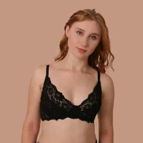 'BUY ONE GET ONE FREE' Black Freesia - Wired Non-Padded Bra