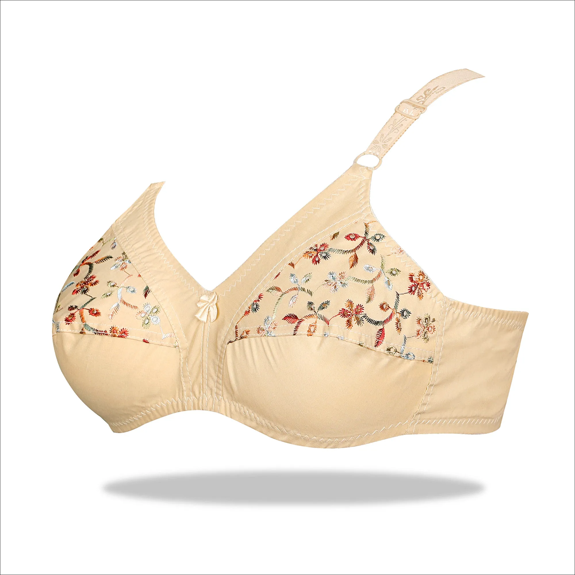 Camellia Multi Color Embroidered Cotton Bra