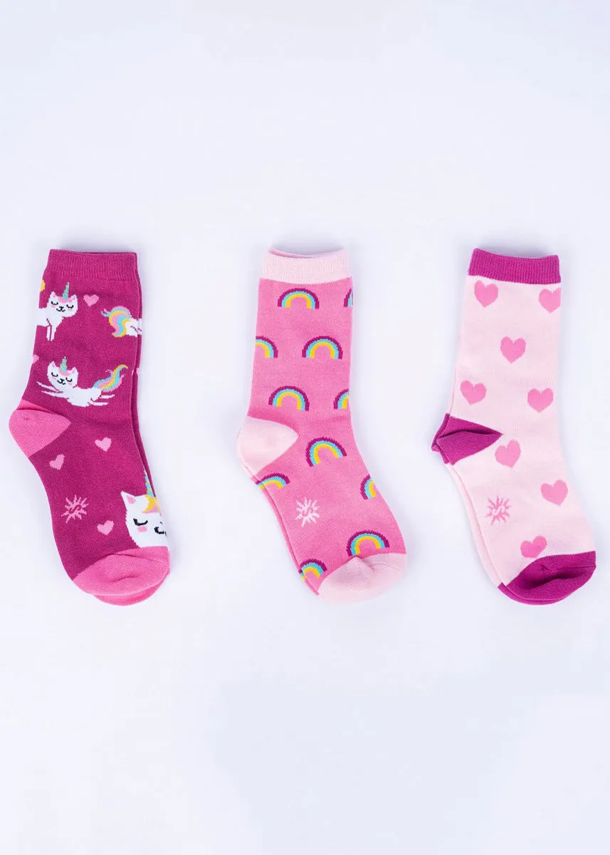 Cat Unicorn Kids' Socks 3-Pack