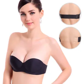 Comfortable Breathable Women's Strapless 1/2 Cup Magic Push Up Bra