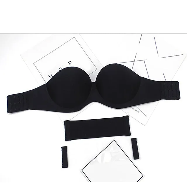 Comfortable Breathable Women's Strapless 1/2 Cup Magic Push Up Bra