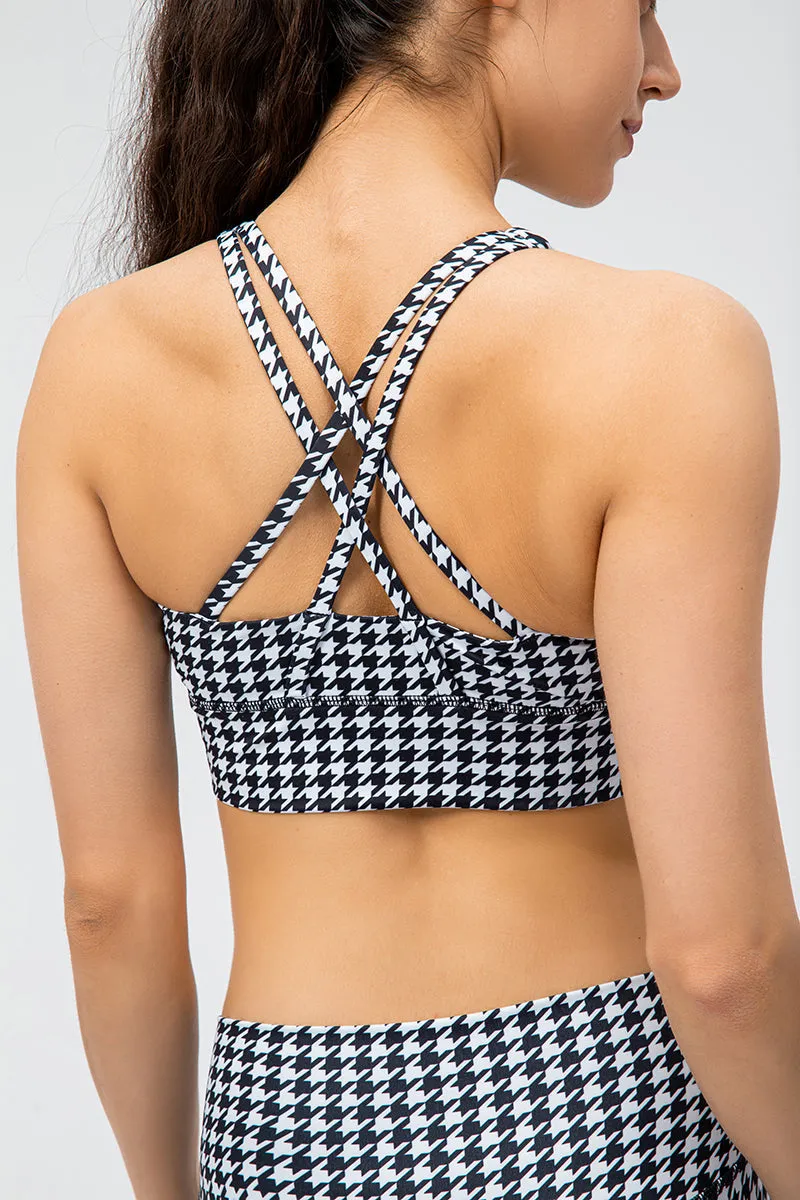 Crisscross Printed Bras Medium Support