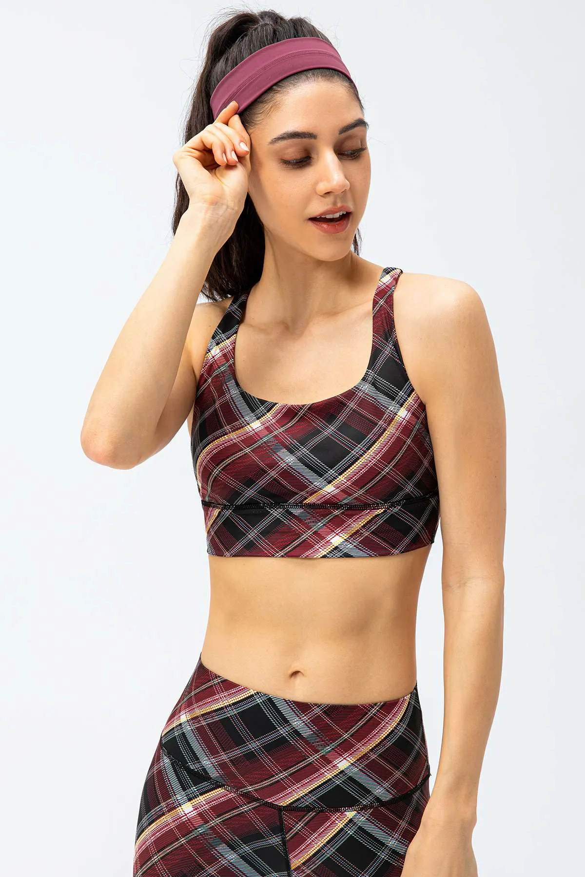 Crisscross Printed Bras Medium Support