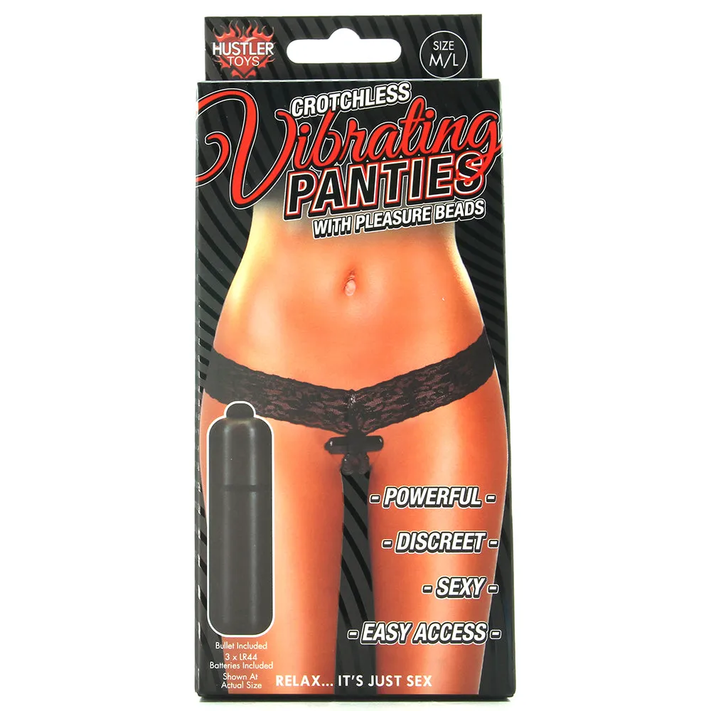 Crotchless Vibrating Panties with Pleasure Beads /L