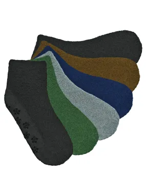 Dark Colors Non Skid 6 Pack Non Slip Fuzzy Socks For Women