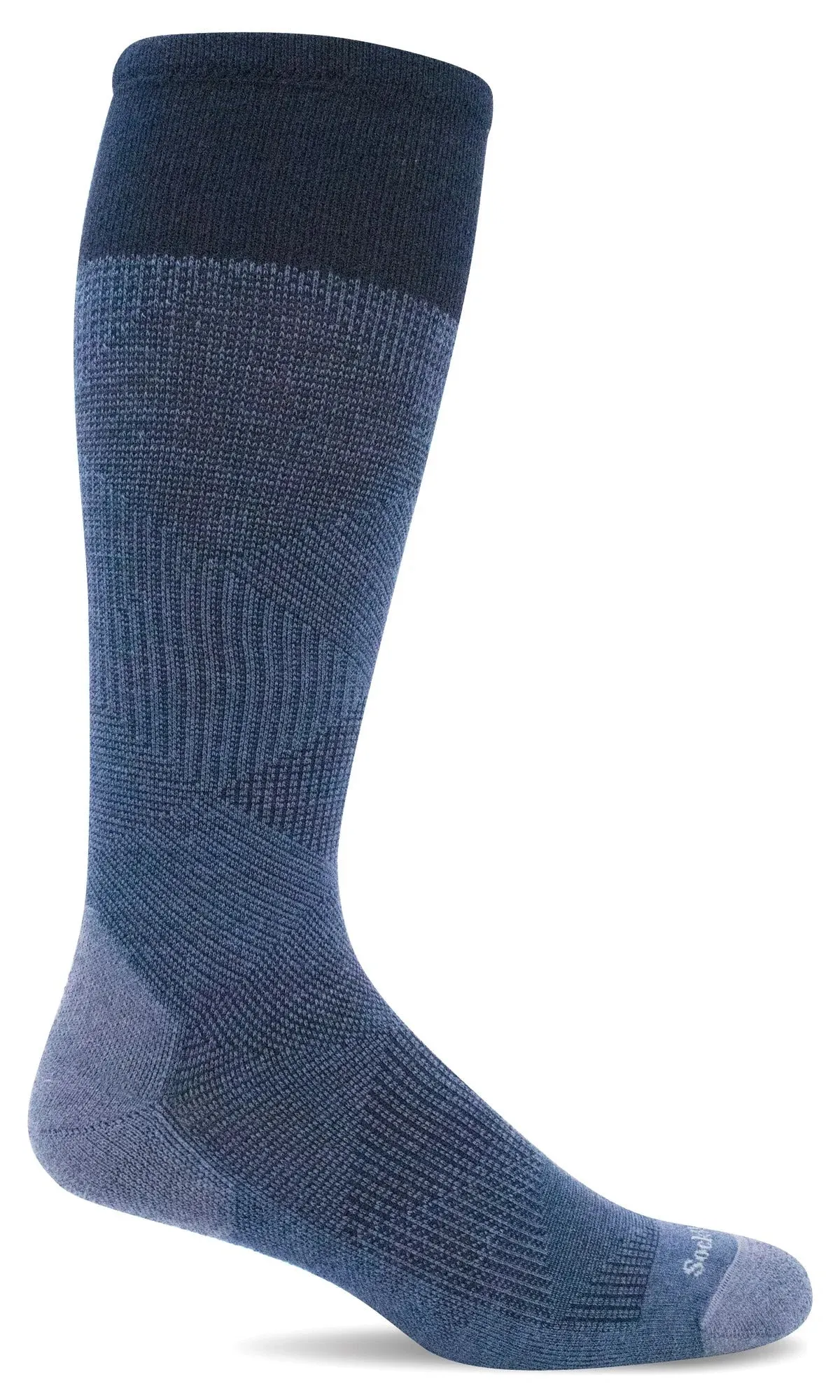 Diamond Dandy Men's Bamboo/Merino Moderate Graduated Compression Sock in Denim