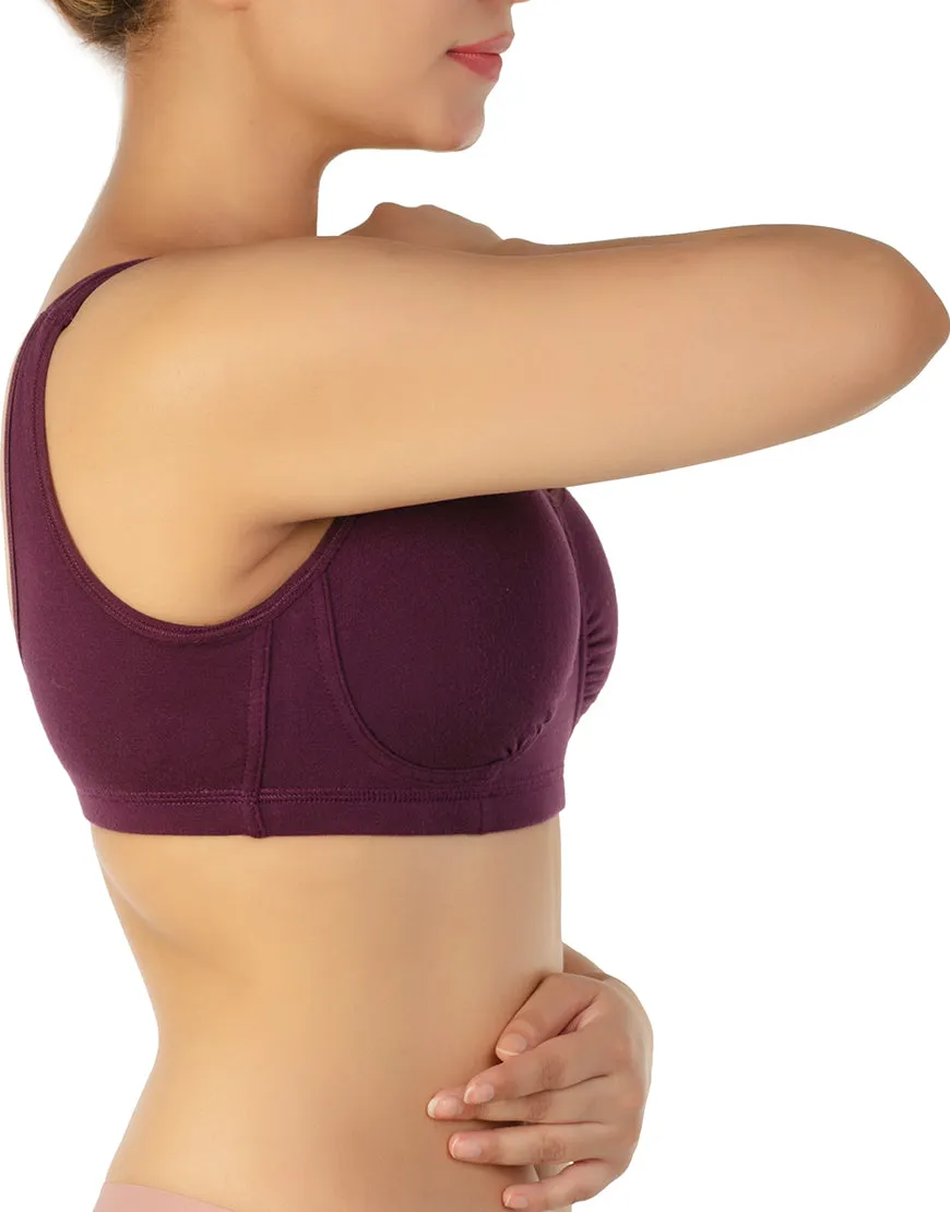 DOUBLE LAYERED MODAL STAY AT HOME / MATERNITY / SLEEP BRA-GRAPE WINE