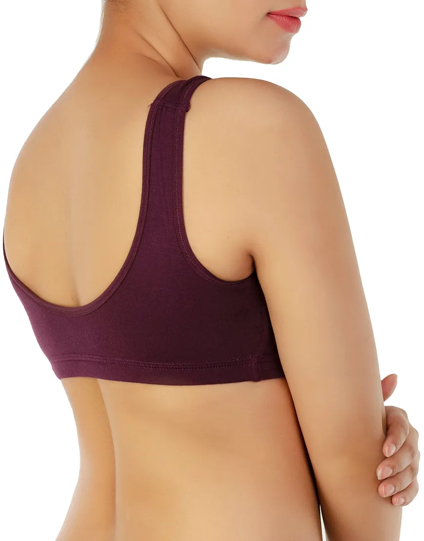 DOUBLE LAYERED MODAL STAY AT HOME / MATERNITY / SLEEP BRA-GRAPE WINE