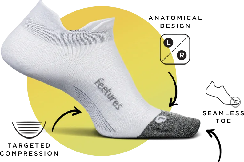 Elite Ultra Light Cushion No Show Tab Socks Peach