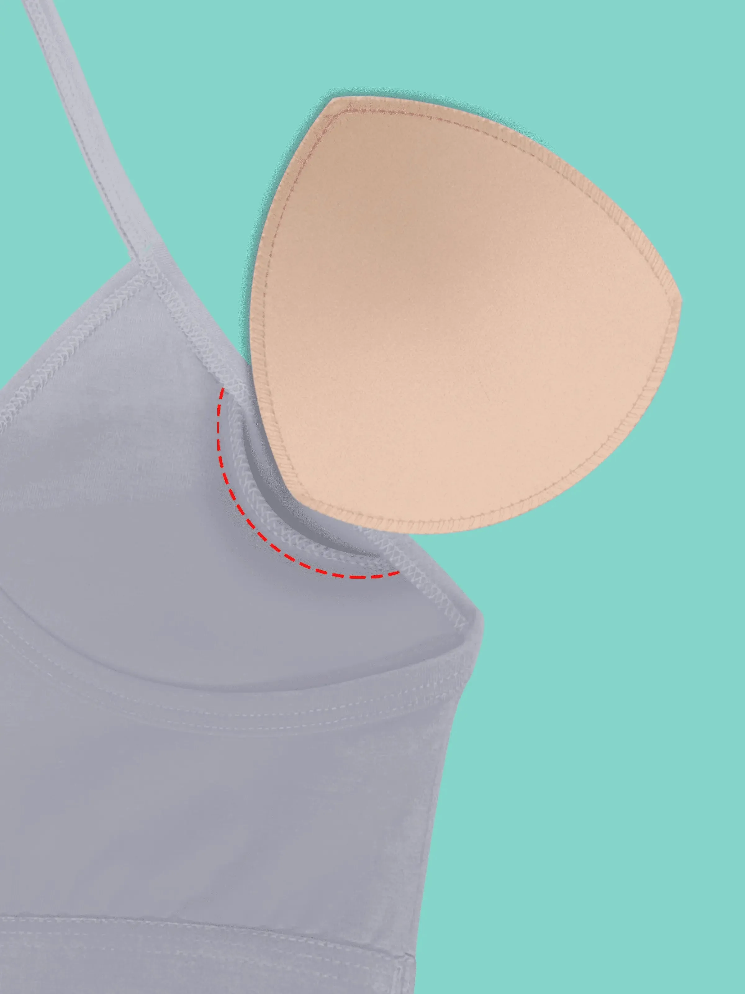 Everyday V-Neck Bra in Grey & White with Removable Padding & Adjustable Straps