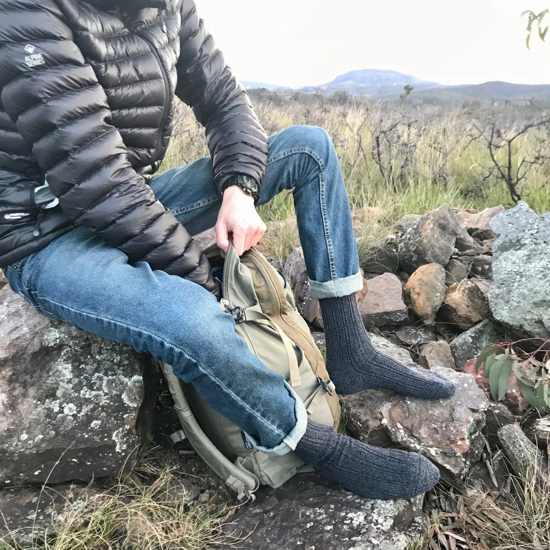 Extra Warm Merino Wool Sock in Charcoal - Aussie Made