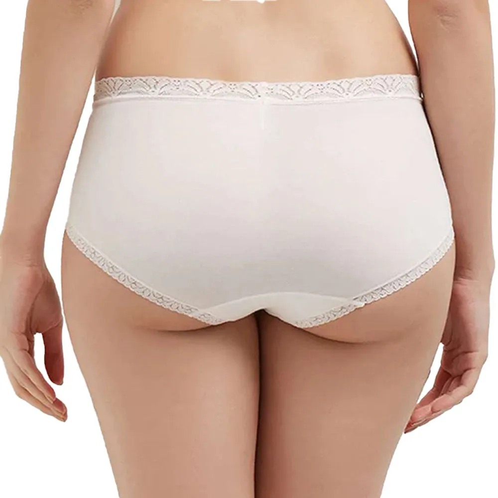 Feel Free Mid Waist  Full Coverage  Everyday Wear Brief Panty - Light Pink