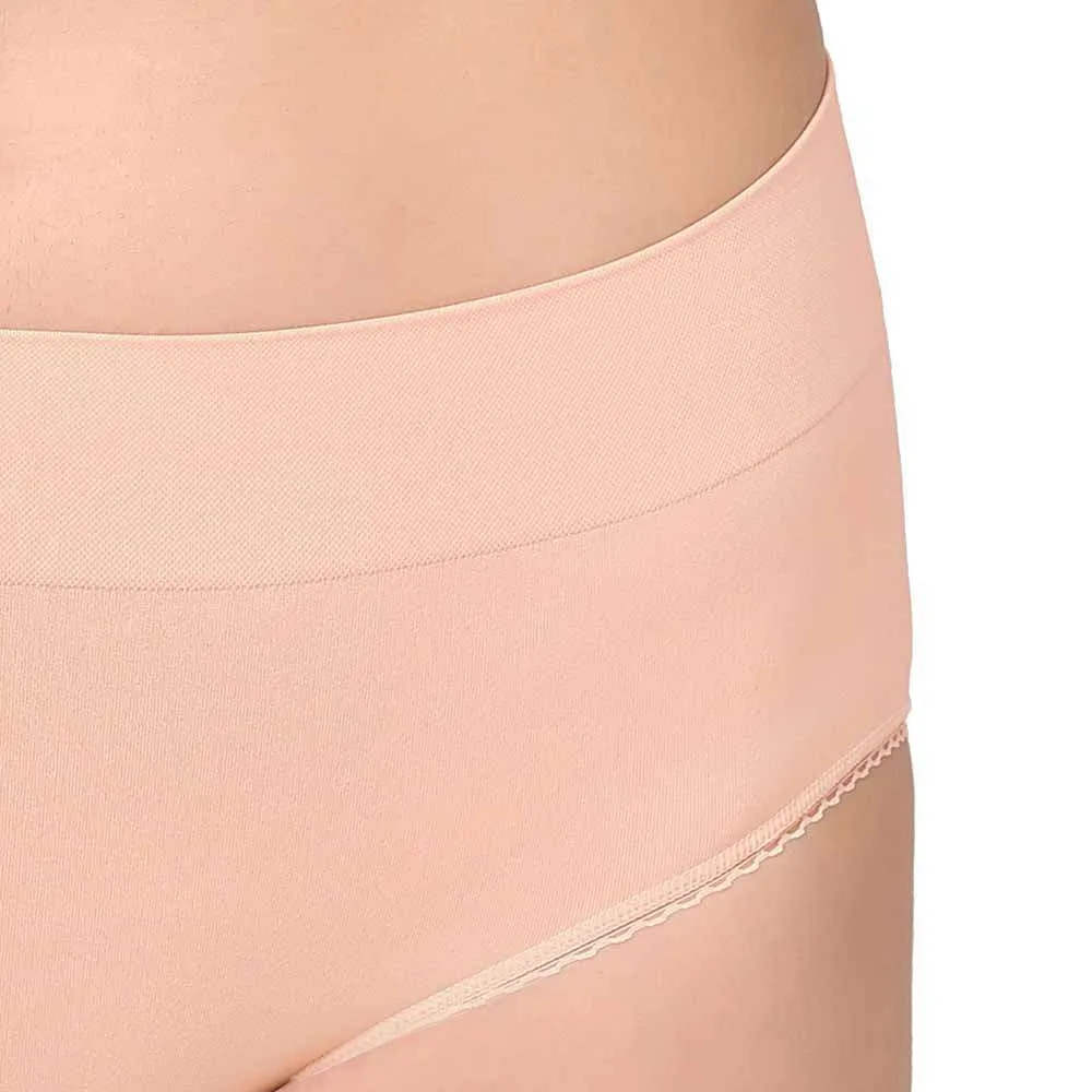 Feeling Flexible High Waist Full Coverage Everyday Wear Brief Panty - Peach