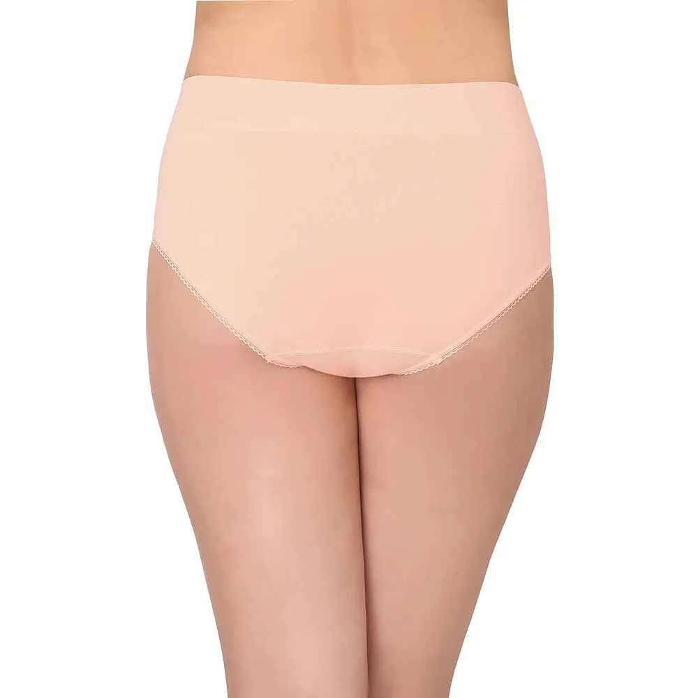 Feeling Flexible High Waist Full Coverage Everyday Wear Brief Panty - Peach