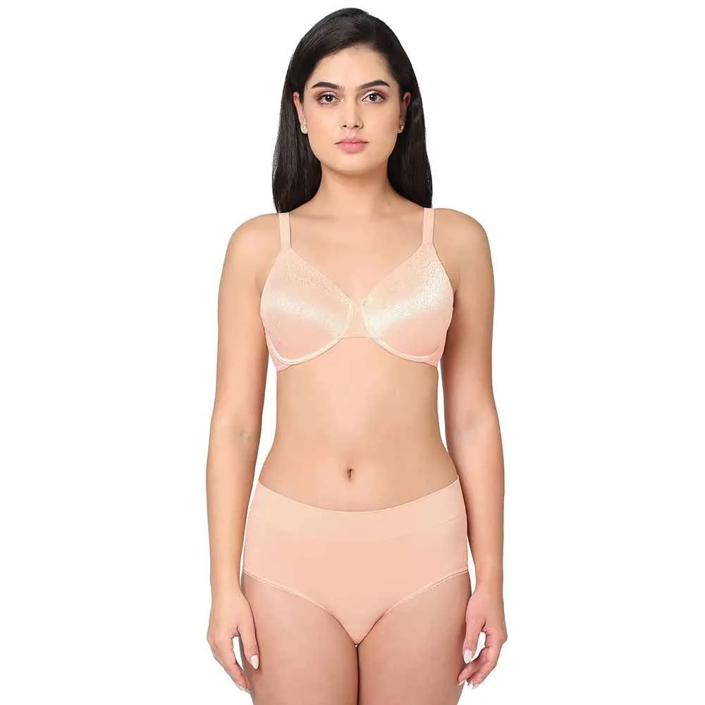 Feeling Flexible High Waist Full Coverage Everyday Wear Brief Panty - Peach