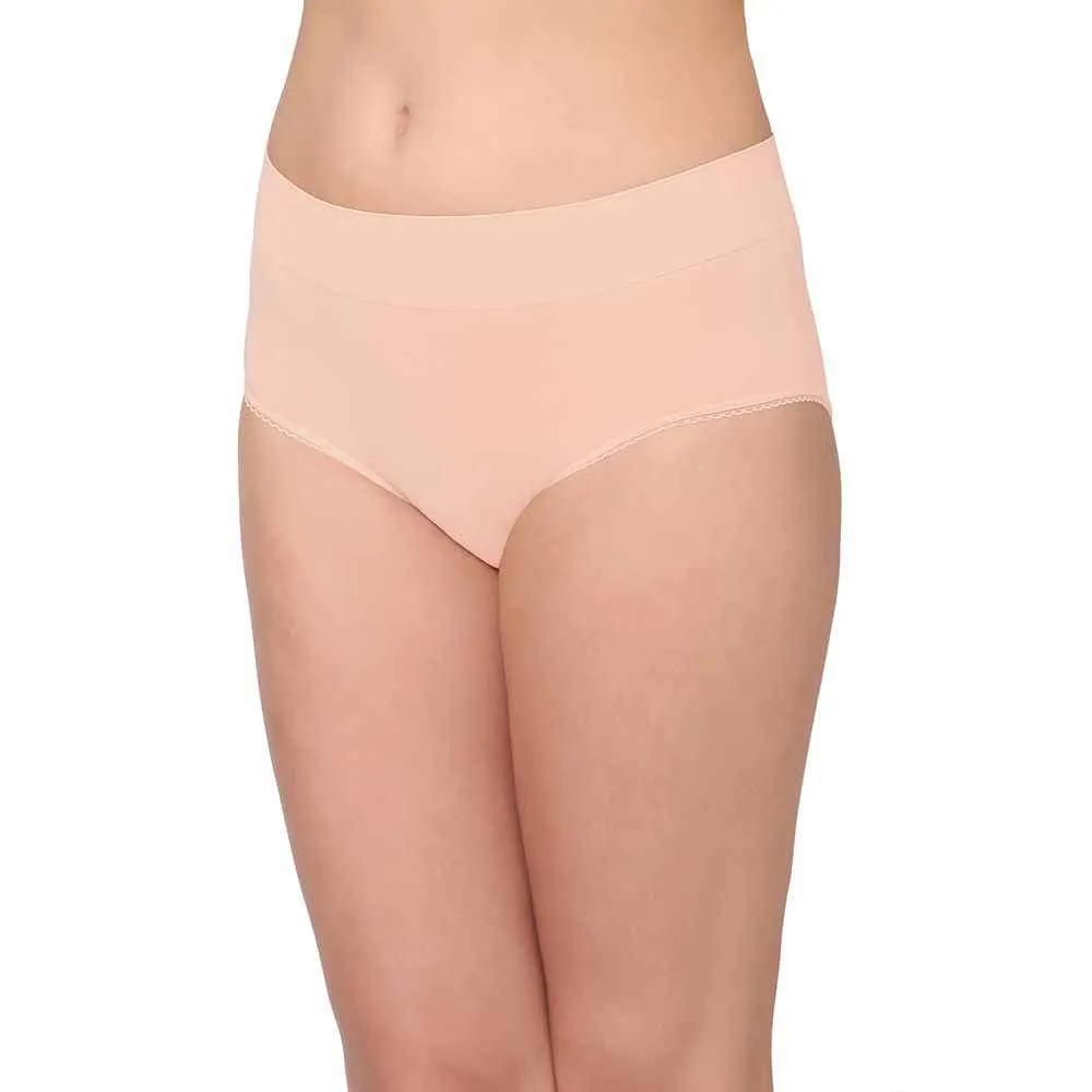 Feeling Flexible High Waist Full Coverage Everyday Wear Brief Panty - Peach