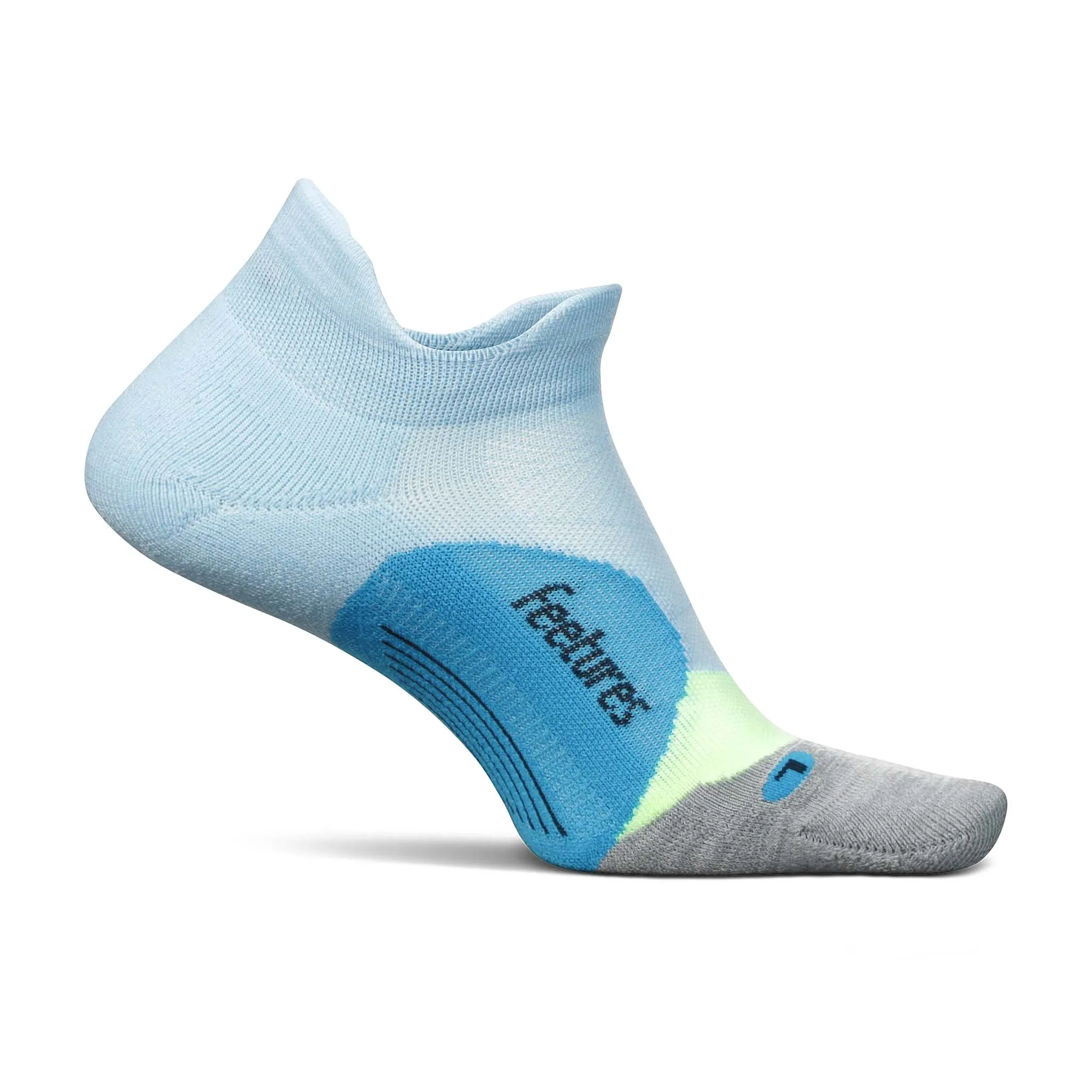 Feetures | Unisex Elite Light Cushion No Show Tab - Blue Crystal