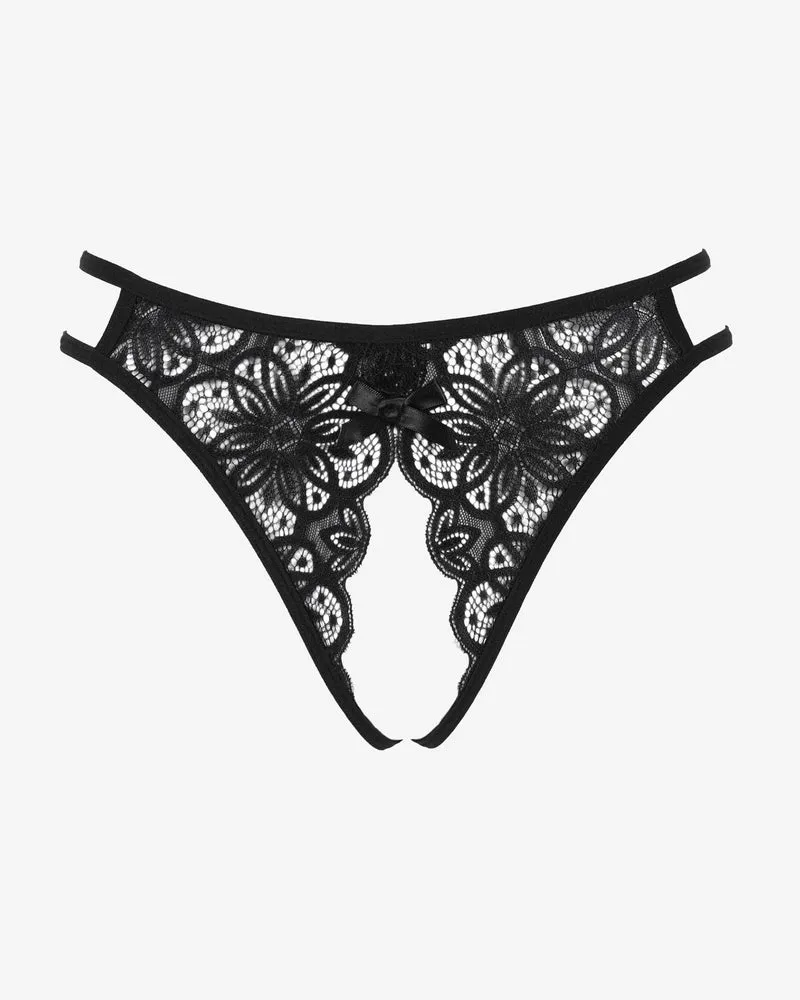 Floral Lace Briefs with Cute Bow