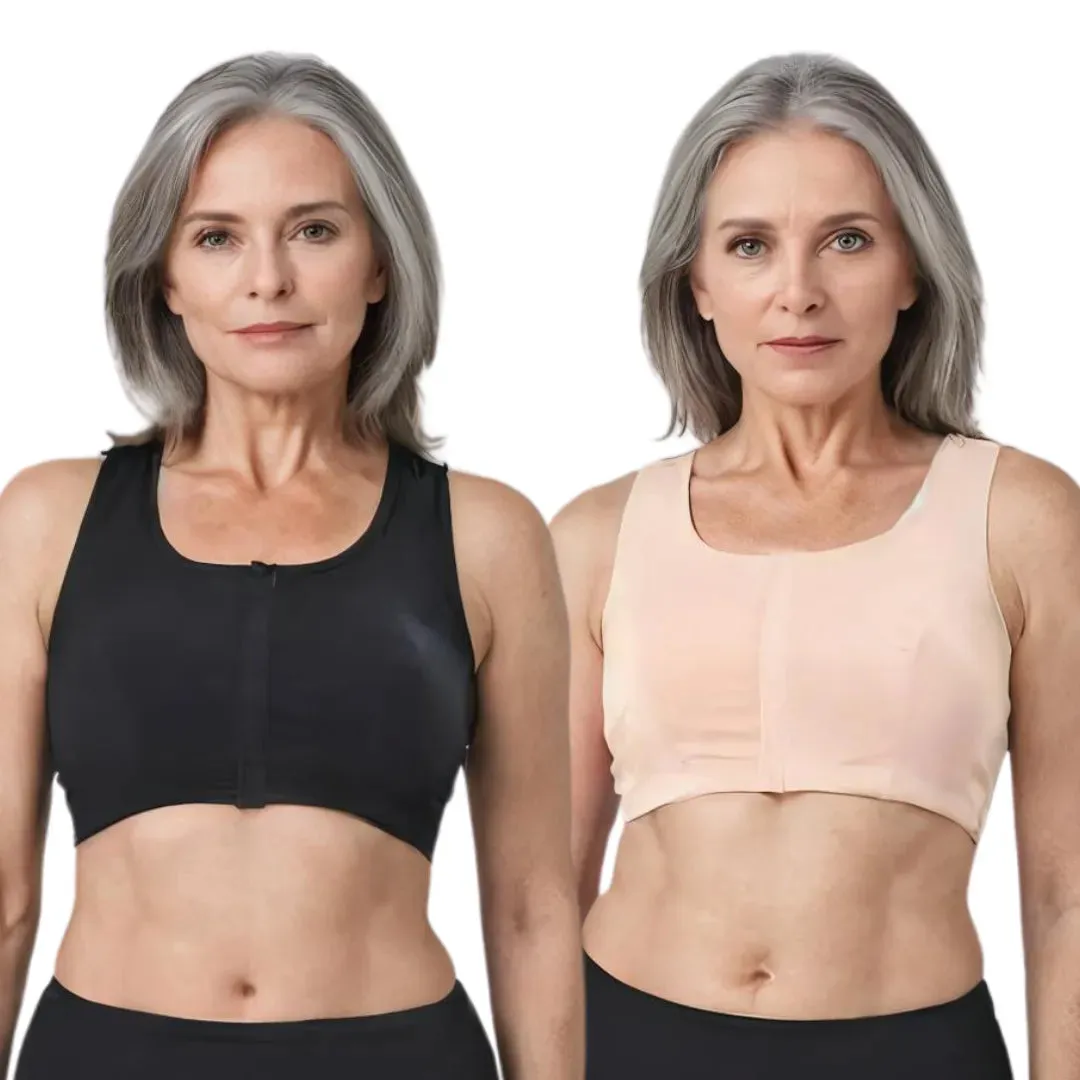 Front Open Bra For Elderly | Non Padded | Non Wired | Racerback | Full Coverage | 2 Pack