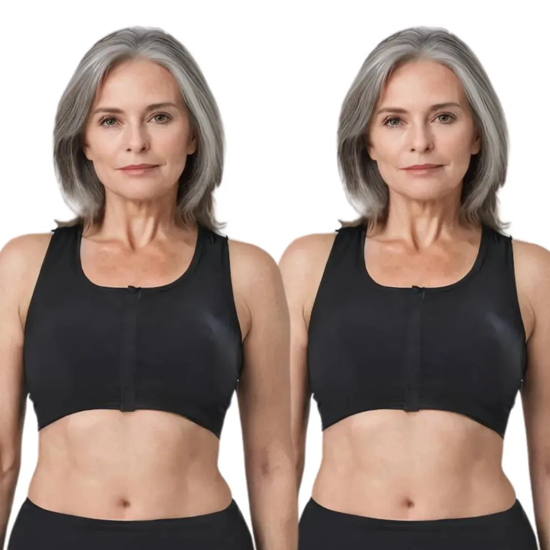 Front Open Bra For Elderly | Non Padded | Non Wired | Racerback | Full Coverage | 2 Pack