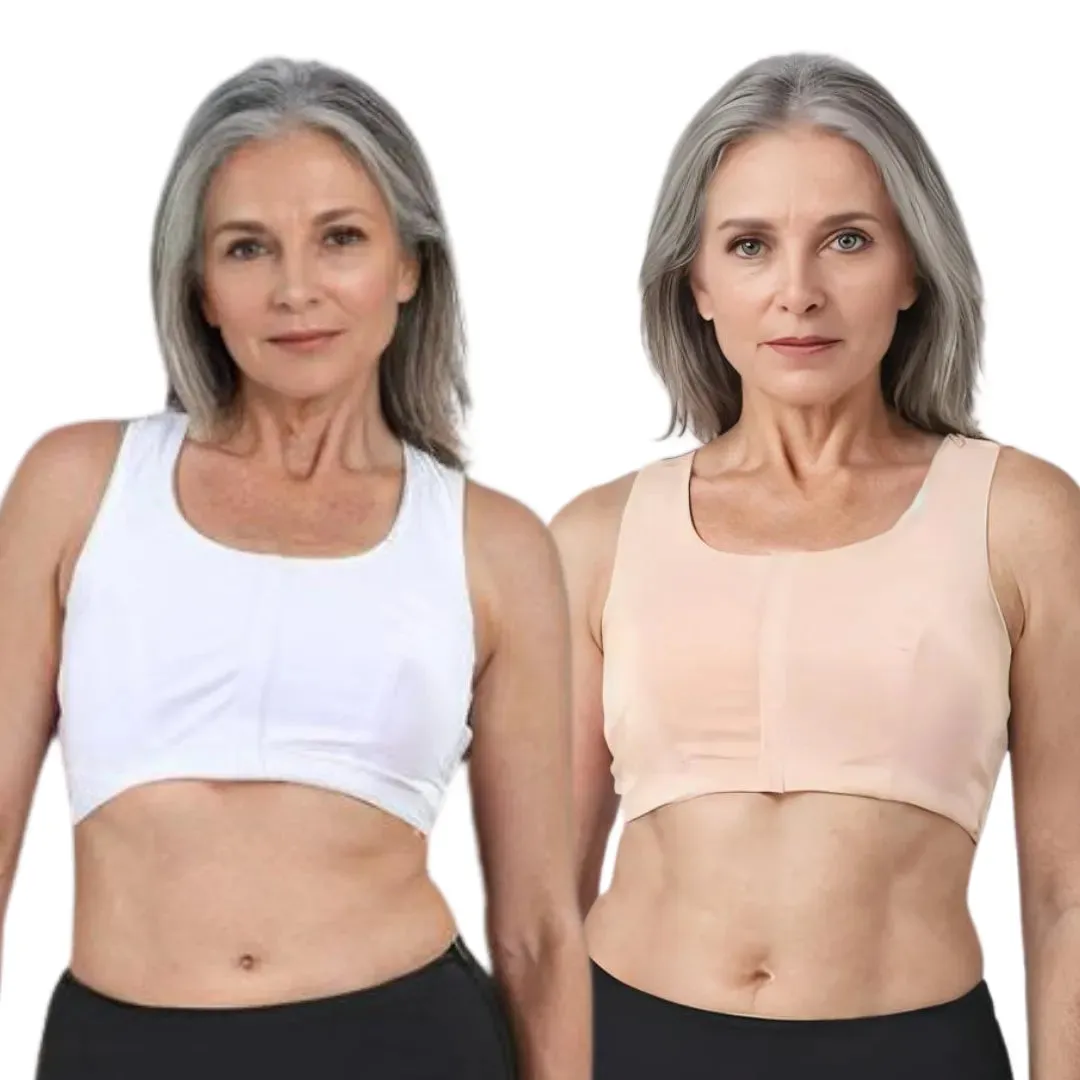 Front Open Bra For Elderly | Non Padded | Non Wired | Racerback | Full Coverage | 2 Pack