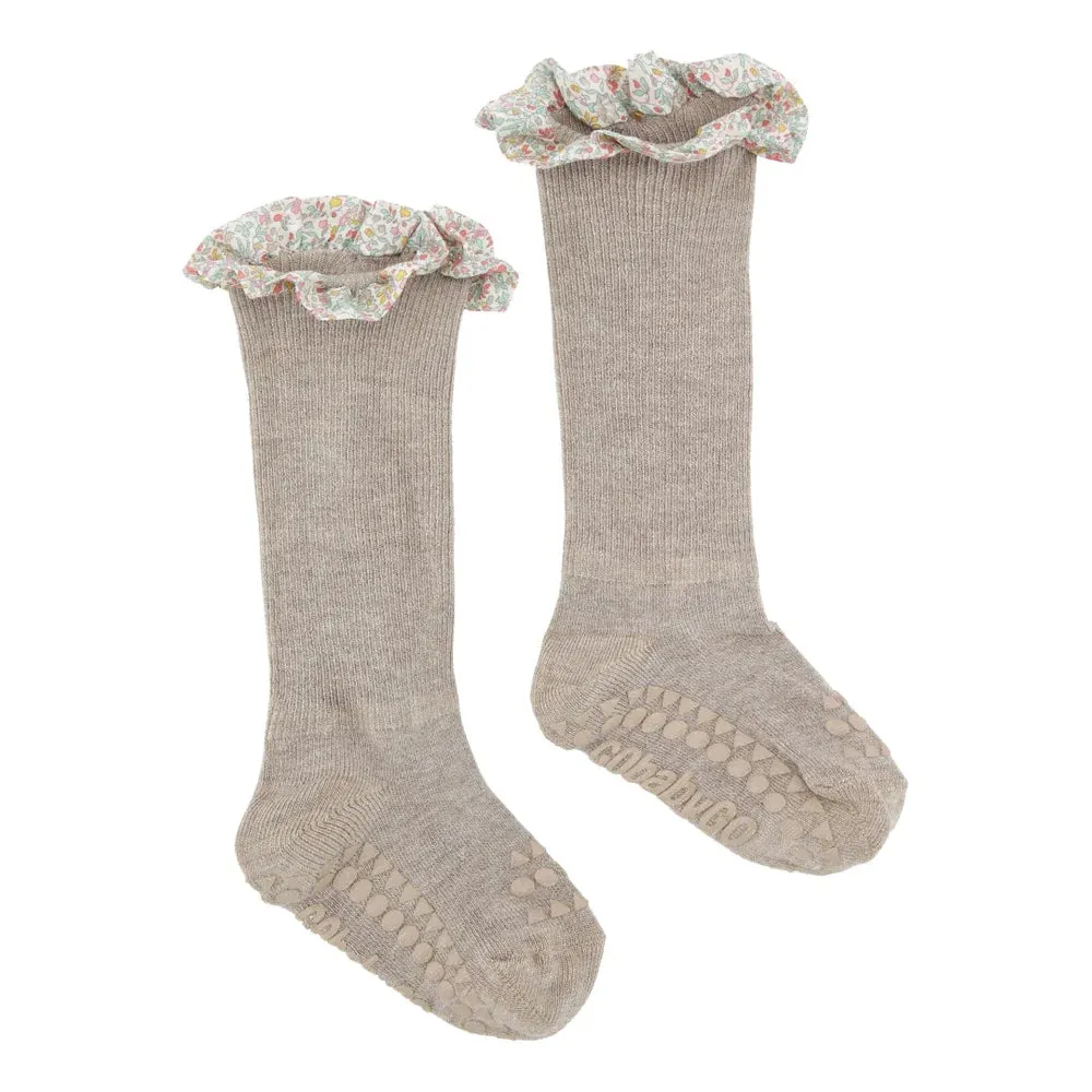 GobabygoXLiberty Non-slip Socks Bamboo- Katie and Millie Yellow