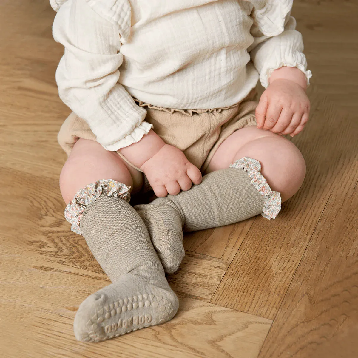 GobabygoXLiberty Non-slip Socks Bamboo- Katie and Millie Yellow