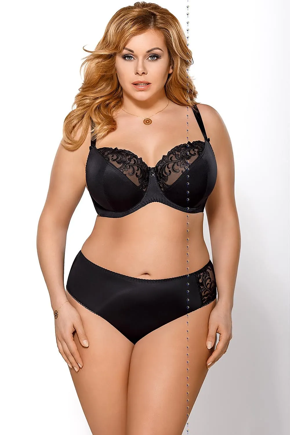 GORSENIA LINGERIE Black Plus-size European-made Soft Padded Bra with Lace Detail