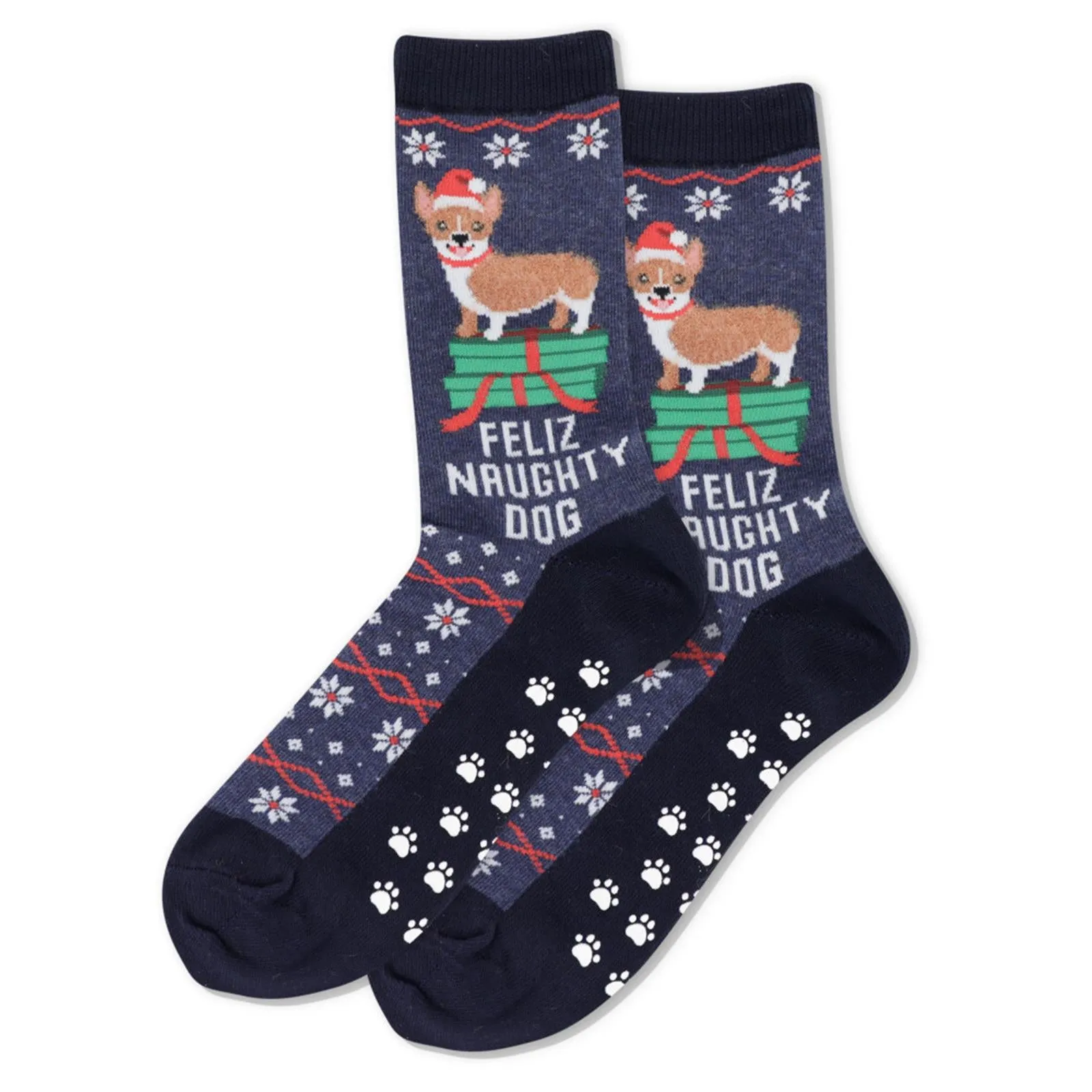 Hot Sox Womens Feliz Naughty Dog Non Skid Socks