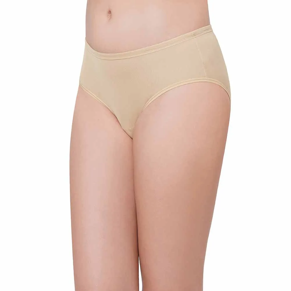 Hygieni Mid Waist Full Coverage Day Wear High Absorbency Period Panty - Beige