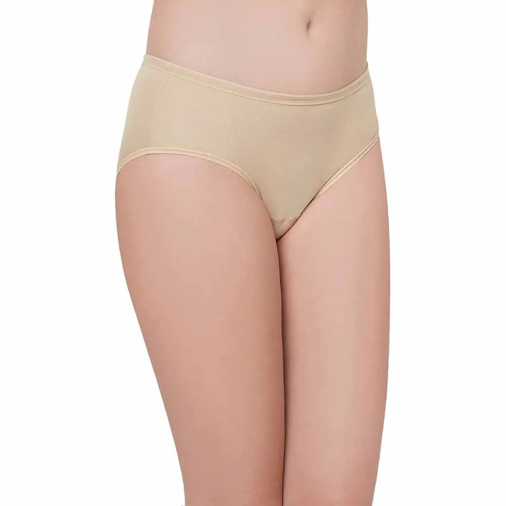 Hygieni Mid Waist Full Coverage Day Wear High Absorbency Period Panty - Beige