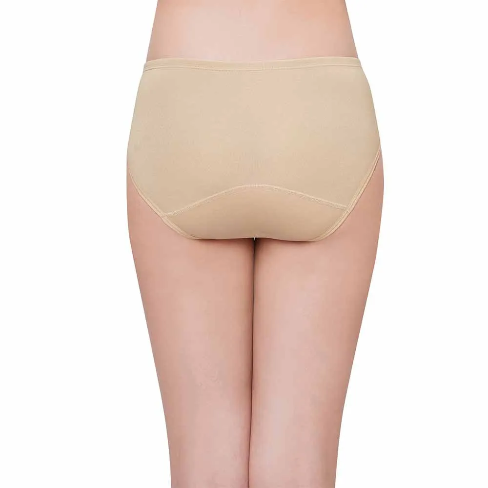 Hygieni Mid Waist Full Coverage Day Wear High Absorbency Period Panty - Beige