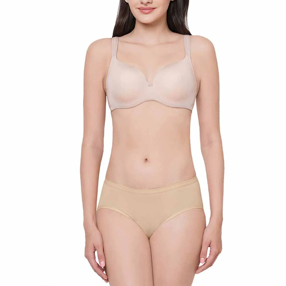 Hygieni Mid Waist Full Coverage Day Wear High Absorbency Period Panty - Beige