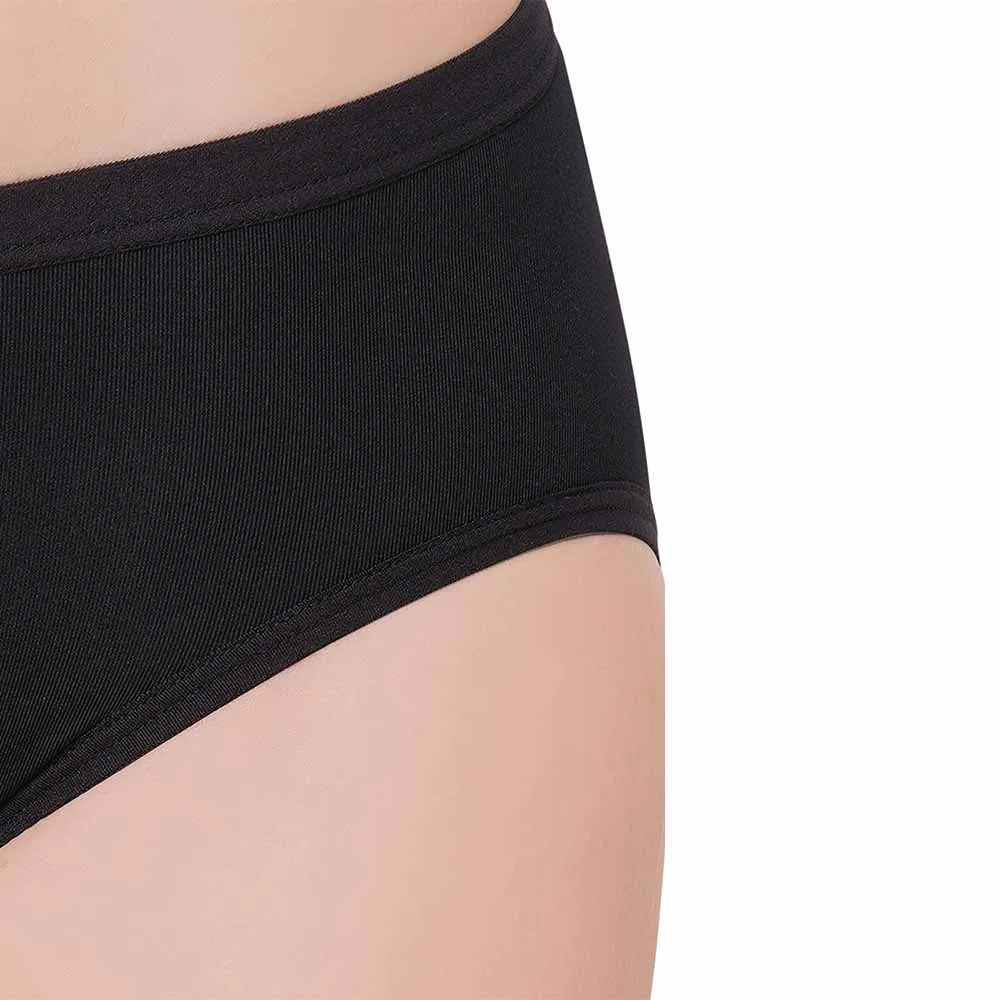 Hygieni Mid Waist Full Coverage Night Wear High Absorbency Period Panty - Black