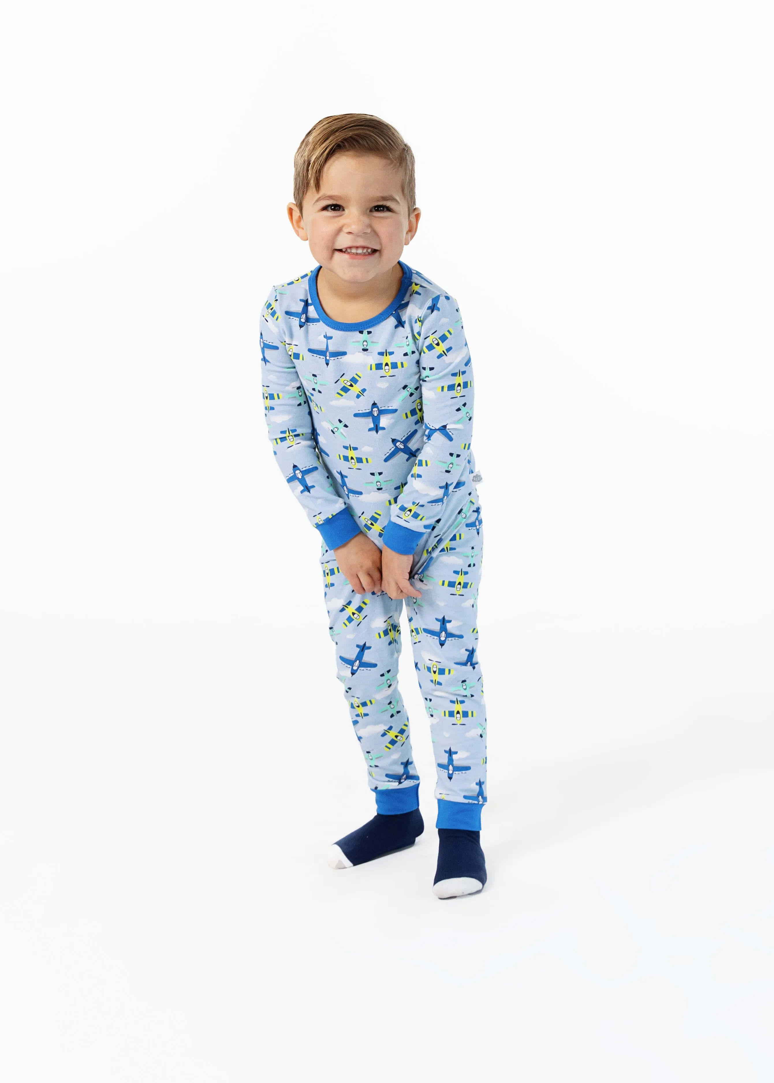 Infant/Toddler Boys Fly High Snug Fit 2-Piece Pajama Sleep Set With Matching Socks