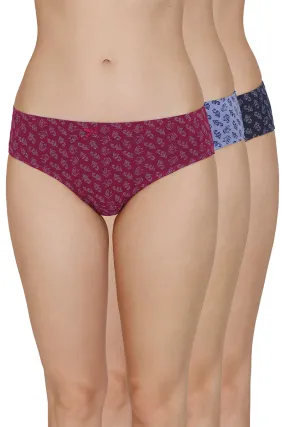 Inner Elastic Print Mid Rise Bikini Panties (Pack of 3)