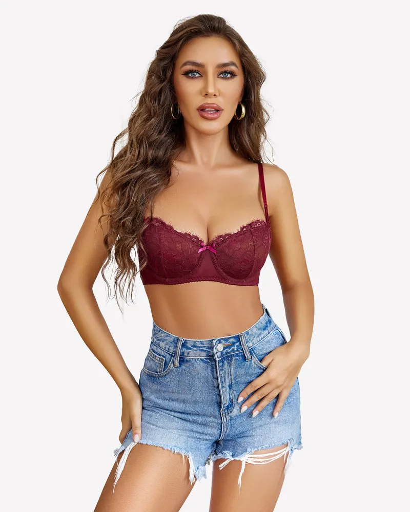 Lace Push Up Bra Sheer Balconette